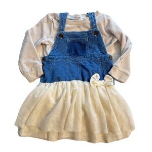 Baby Starters Blue and Cream Overall Dress